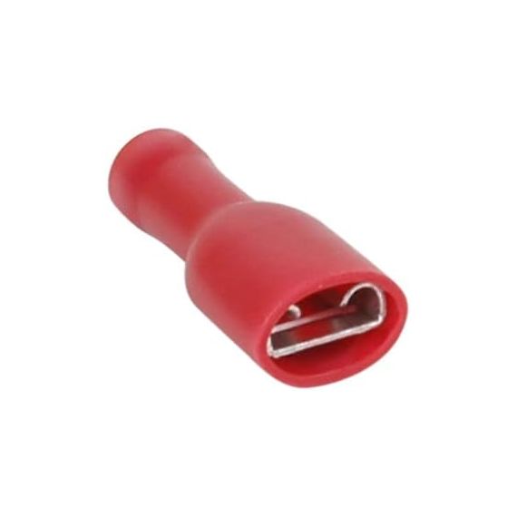 Connettore faston femmina isolato 6.3mm rosso 0.5-1.5mm confezione da 100 Connettore faston femmina isolato 6.3mm rosso 0.5-1.5mm confezione da 100